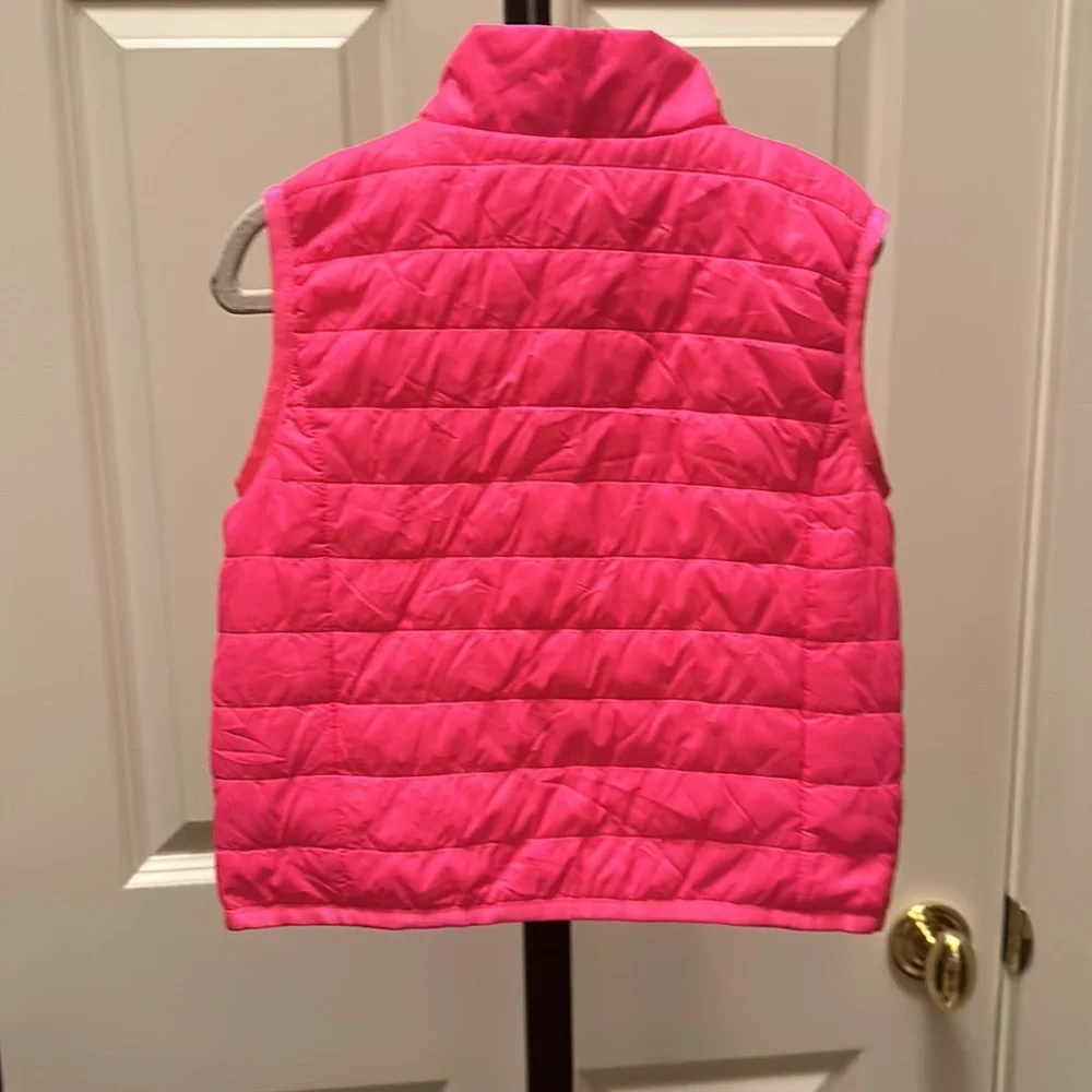 TOMMY HILFIGER girls Vest Pink Polyester Puffer Sleeveless Full Zipper